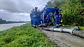 Ein Teil der Fachgruppe Wasserschaden/Pumpen des OV Bonn an der eigenen Großraumpumpe. Foto: THW/T. Baumann