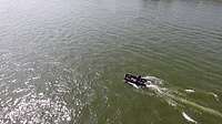 Schlauchboot auf dem Rhein